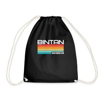 Vintage Holiday Trip Bintan Indonesia Asia - Drawstring Bag - black - Front
