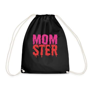 Momster Funny Halloween Costume for Mom - Drawstring Bag - black - Front