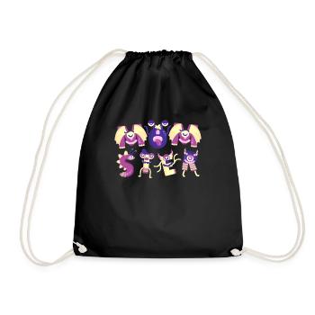 Momster Letters Halloween Costume Mother's Day - Drawstring Bag - black - Front