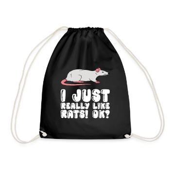 J’aime beaucoup les rats - Sac de sport léger - noir - Devant