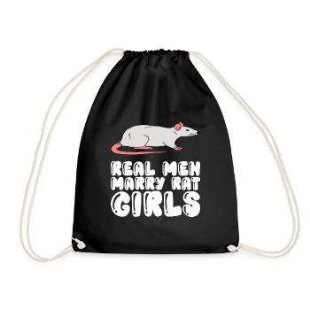 Real Men Marry Rat Girls - Drawstring Bag - black - Front