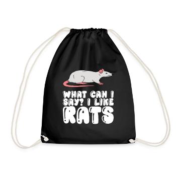 Was Soll Ich Sagen, Ich Mag Ratten - Turnbeutel - Schwarz - Vorne