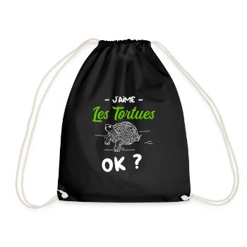 Oui Les Tortues je les Aime - Sac de sport léger - noir - Devant