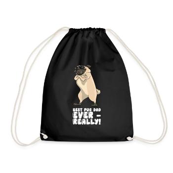 Best Pug Dad Ever Really - Drawstring Bag - black - Front