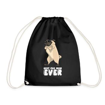 Best Pug Mom Ever - Drawstring Bag - black - Front