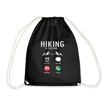 Awesome HIKING Is Calling Cool Shirt For Hikers - Turnbeutel - Schwarz - Vorne
