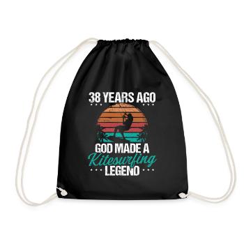 38 Birthday Kitesurf Legend Kiteboard 38 Year Old - Turnbeutel - Schwarz - Vorne