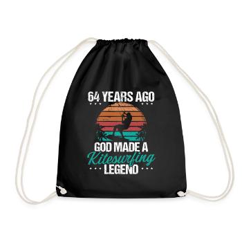 64 Birthday Kitesurf Legend Kiteboard 64 Year Old - Drawstring Bag - black - Front