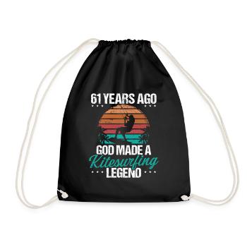 61 Birthday Kitesurf Legend Kiteboard 61 Year Old - Turnbeutel - Schwarz - Vorne