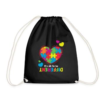 Autism It's Okay To Be Different - Drawstring Bag - black - Front