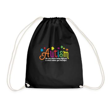 Autism The One Where Being Different - Drawstring Bag - black - Front