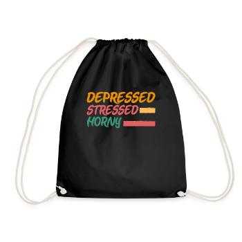 Depressed, stressed, single-life women - Drawstring Bag - black - Front