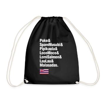 Hawaiian Food Poke Spam Musubi Hawaii Pride - Drawstring Bag - black - Front