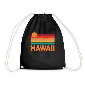 Hawaii Retro Sunset - Drawstring Bag - black - Front