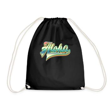 Aloha Vintage Retro Hawaii - Drawstring Bag - black - Front