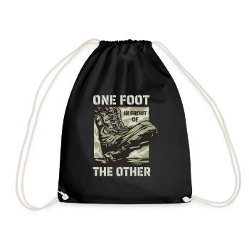 One Foot in Front of the Other - Military Slogan - Drawstring Bag - black - Front