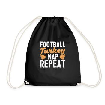 Thanksgiving Grateful Food Sleeping Football - Sac de sport léger - noir - Devant