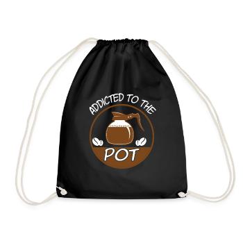 Addicted To The Pot Barista - Drawstring Bag - black - Front