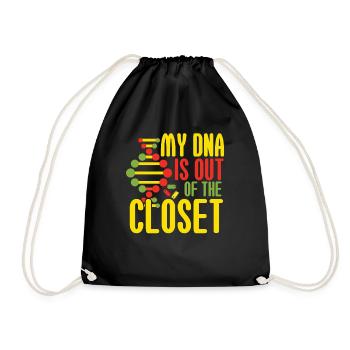 My DNA Is Out Of The Closet - Drawstring Bag - black - Front