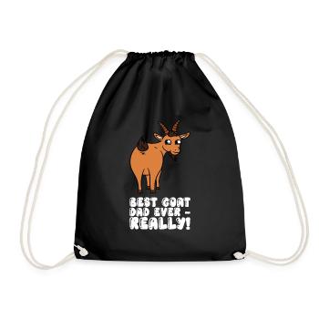 Best Goat Father Ever Really - Drawstring Bag - black - Front