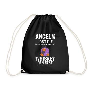 Angeln löst die meisten meiner Probleme Whiskey de - Turnbeutel - Schwarz - Vorne