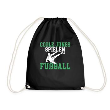 Coole Jungs spielen Fußball Motiv für echte Fußbal - Turnbeutel - Schwarz - Vorne