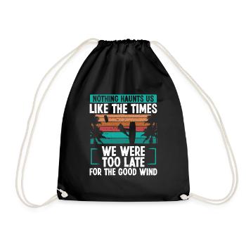 Kiteboarder Vintage Kite Strong Wind Kitesurfing - Drawstring Bag - black - Front