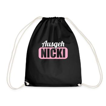 DDR Ostdeutschland Osten Ossi Ausgeh Nicki - Turnbeutel - Schwarz - Vorne