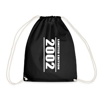 20. Geburtstag Geschenkidee 2002 Limited Edition - Turnbeutel - Schwarz - Vorne