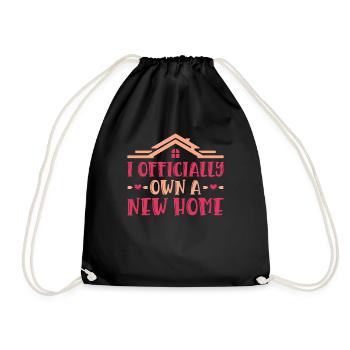 I Officially Own A New Home Owner - Drawstring Bag - black - Front
