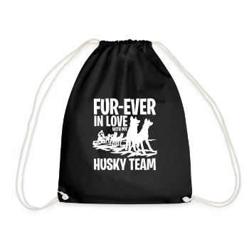 Schlittenhund Fur-Ever In Love With My Husky Team - Turnbeutel - Schwarz - Vorne