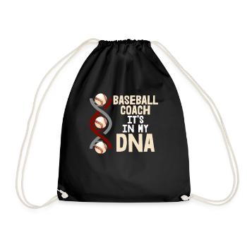 Baseball Coach It's In My DNA - Drawstring Bag - black - Front