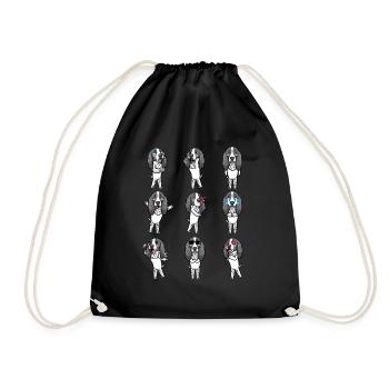 Deutsch Springer Spaniel Dog Emoticon Dogs - Drawstring Bag - black - Front