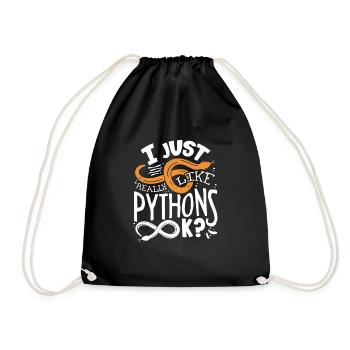 Banana Ball Python Herpetologist I Just Really - Drawstring Bag - black - Front