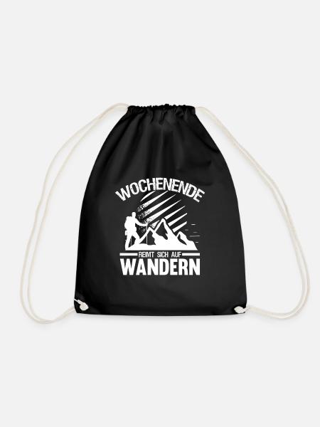 Lustiger Wandern Spruch Wanderer Natur - Turnbeutel - Schwarz