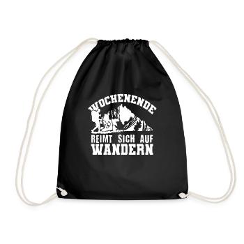 Lustiger Wandern Spruch Wanderer Natur - Turnbeutel - Schwarz - Vorne