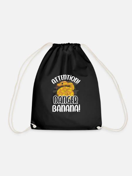 Banana Ball Python Herpetologist Attention Danger - Turnbeutel - Schwarz
