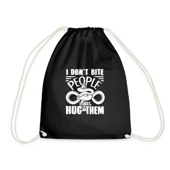 Banana Ball Python Herpetologist I Dont Bite - Drawstring Bag - black - Front