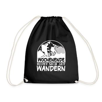 Lustiger Wandern Spruch Wanderer Natur - Turnbeutel - Schwarz - Vorne