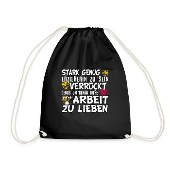 Kita Spruch für Erzieherin Kindergarten - Turnbeutel - Schwarz - Vorne