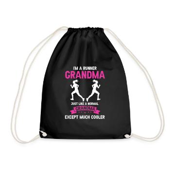Runner GRANDMA Like A Normal Grandma But Cooler - Drawstring Bag - black - Front