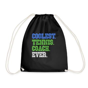 Coolest Tennis Coach Ever - Drawstring Bag - black - Front