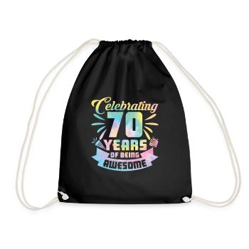 70th Birthday Idea Celebrating 70 Year Of Being - Turnbeutel - Schwarz - Vorne