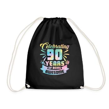 90th Birthday Idea Celebrating 90 Year Of Being - Turnbeutel - Schwarz - Vorne