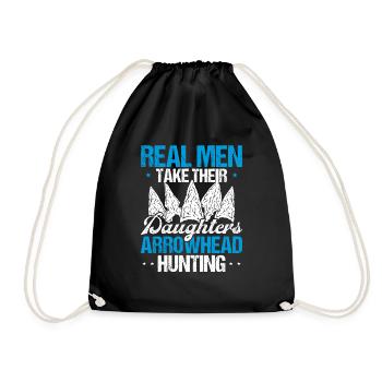 Arrowhead Hunting Real Men Artifact Collector - Drawstring Bag - black - Front