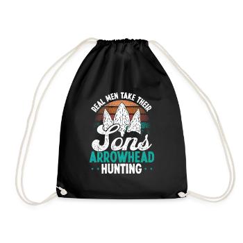 Arrowhead Hunting Artifact Collector Arrows - Drawstring Bag - black - Front