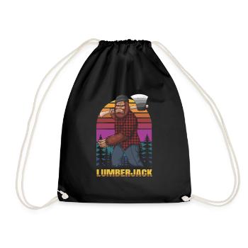 Bûcheron Travailleur forestier Bigfoot Big Foot Bois de chauffage - Sac de sport léger - noir - Devant