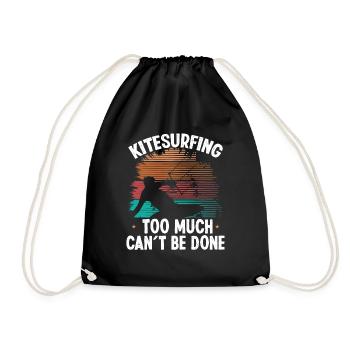 Kiteboarder too much cant be done Vintage - Turnbeutel - Schwarz - Vorne