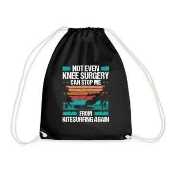 Kiteboarder Knee Surgery cant stop me InjuryKitebo - Turnbeutel - Schwarz - Vorne