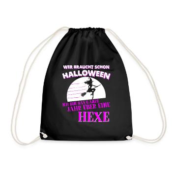 Halloween Hexe Hexerei Magie Zauber Magier Kostüm - Turnbeutel - Schwarz - Vorne